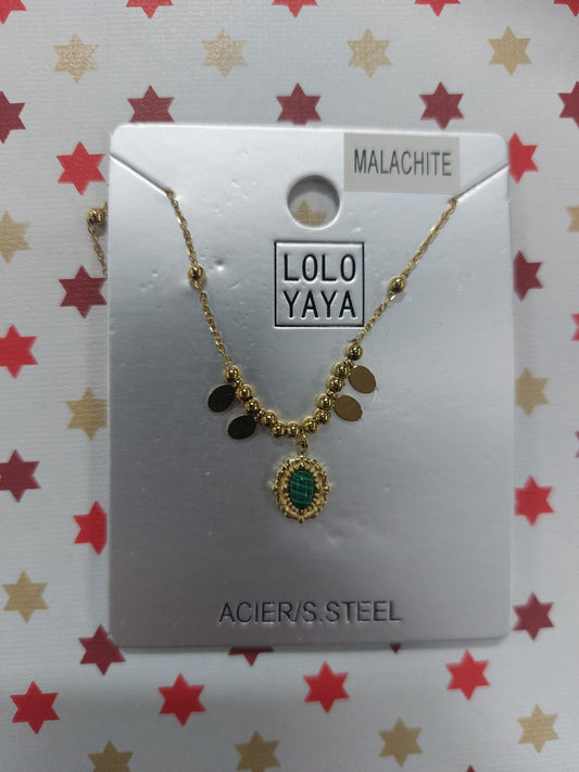 Collier doré/vert