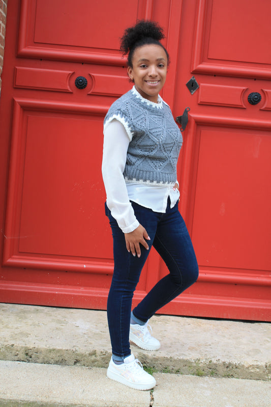 Pull sans manches Lola - Gris