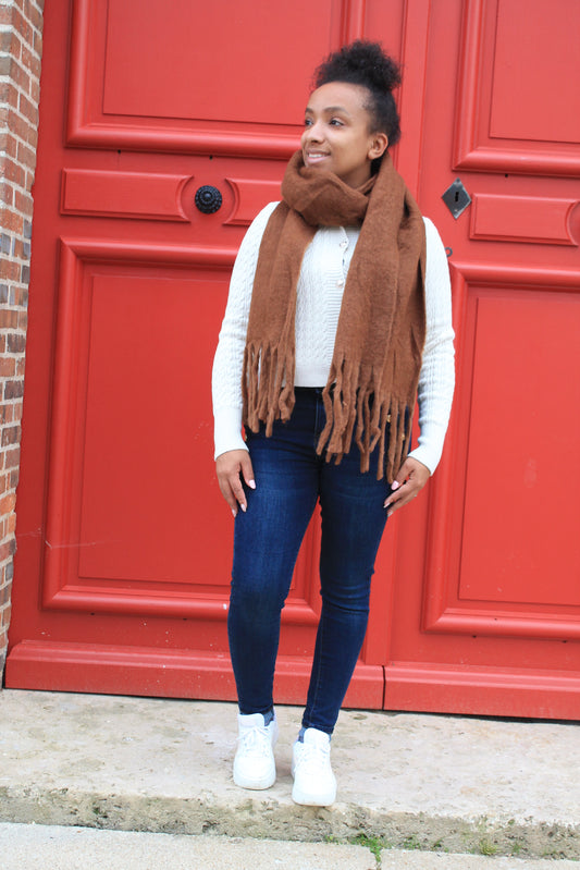 Echarpe fluffy - Marron